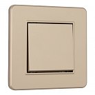Выключатель одноклавишный с рамкой шампань пластик Arte Milano SET16-1-30-1 shampan
