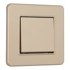 Выключатель одноклавишный с рамкой шампань пластик Arte Milano SET16-1-30-1 shampan
