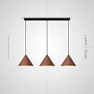Готовая комбинация светильников NOOMI TRIO Темное Дерево. Планка Lampatron 6207-16687