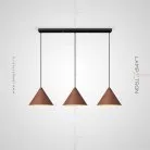 Готовая комбинация светильников NOOMI TRIO Темное Дерево. Планка Lampatron 6207-16687