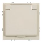 Розетка 1-местная с крышкой с защ. штор, с/з, 250В, 16А, серия Эмили, кашемир, soft touch Stekker 49907 RST16-5112-08