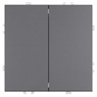 Выключатель 2-клавишный (механизм), СЗК, 250В, 10А, RSW10-5104-10ZK, платиново-серый, soft touch Stekker 50239 Эмили