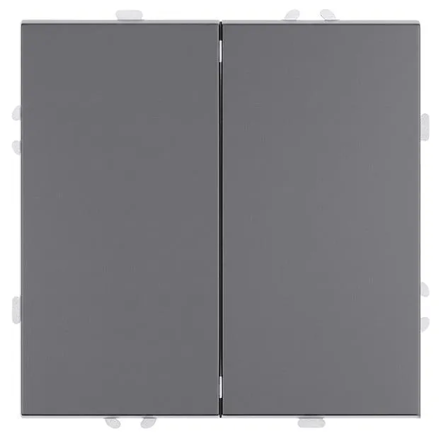 Выключатель 2-клавишный (механизм), СЗК, 250В, 10А, RSW10-5104-10ZK, платиново-серый, soft touch Stekker 50239 Эмили