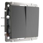 Выключатель двухклавишный Werkel W1120004 (графит рифленый) a050756