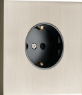 Розетка Schuko с заземлением, со шторками 16A 250 В~ , никель, Donel DT188NB N96