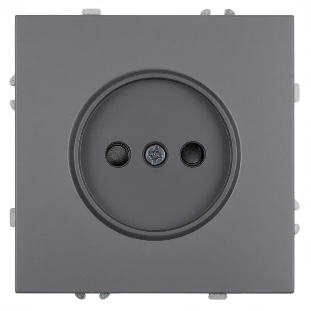 Розетка 1-местная с з/ш, б/з (механизм), СЗК, 250В, 16А, RST16-5109-10ZK, платиново-серый, soft touch Stekker 50242 Эмили