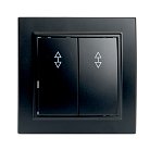 Переключатель 2-клавишный STEKKER 39921 PSW10-9008-03, 250В, 10А Эрна, черный