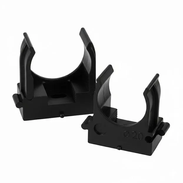 Крепеж-клипса для труб для прямого монтажа PMPH20B черная в п/э D20 мм (упаковка 100 шт) Stekker 50768