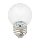 Лампочка светодиодная Volpe LED-G45-1W/3000K/E27/CL/С