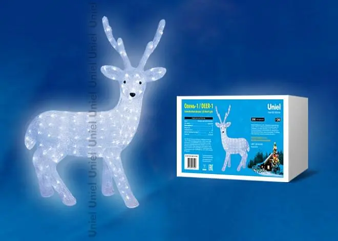 Световая фигура Uniel ULD-M6393-200/STA WHITE IP20 DEER-1