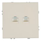 Розетка компьютерная 2-местная RJ-45 (механизм), серия Эмили, кашемир, soft touch Stekker 49900 RST00-5111-08