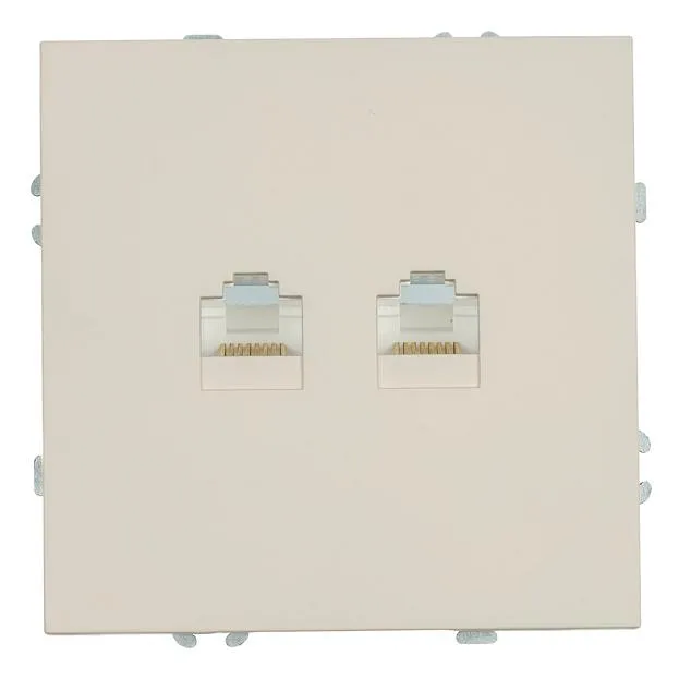 Розетка компьютерная 2-местная RJ-45 (механизм), серия Эмили, кашемир, soft touch Stekker 49900 RST00-5111-08