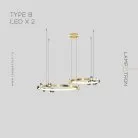 Кольцевые люстры и светильники CAMILIA RING Два кольца. Тип B. Цвет Латунь Lampatron 7531-21008