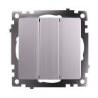Выключатель 3-клавишный (механизм), STEKKER GLS10-7108-03, 250V, 10А, серебро Feron 49173 Катрин