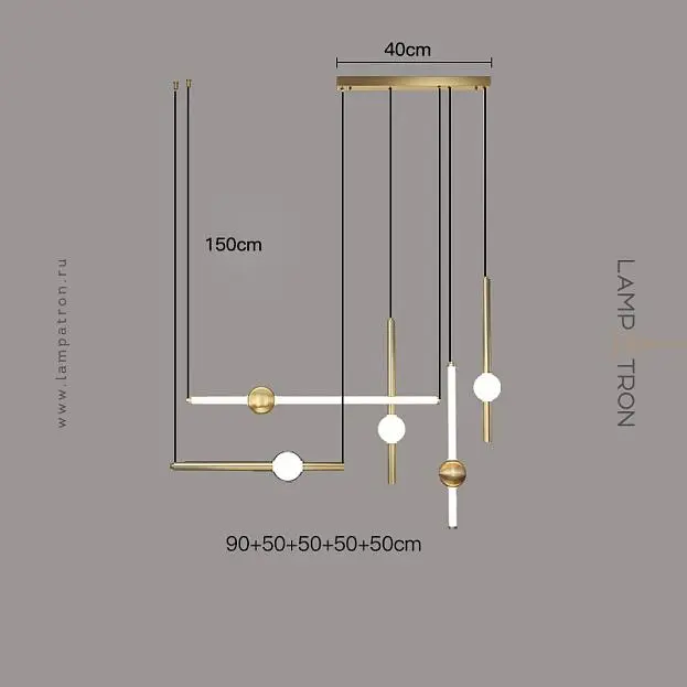 Подвесной светильник WAND COMBO 5 подвесов. Цвет латунь Lampatron 8627-24100 Подвесной светильник WAND COMBO 5 подвесов. Цвет латунь Lampatron 8627-24100