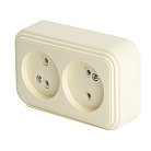 Розетка 2-местная б/з (RA 16-237-БЖ) пластик АВС 250В 16А IP20 слоновая кость Stekker 49057 PST16-30-20