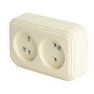 Розетка 2-местная б/з (RA 16-237-БЖ) пластик АВС 250В 16А IP20 слоновая кость Stekker 49057 PST16-30-20