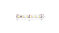Светодиодная лента LUX, 3528, 120 LED/м, 9,6 Вт/м, 24В, IP33, Теплый белый (3000K) SWG DSG3120-24-WW3-33 