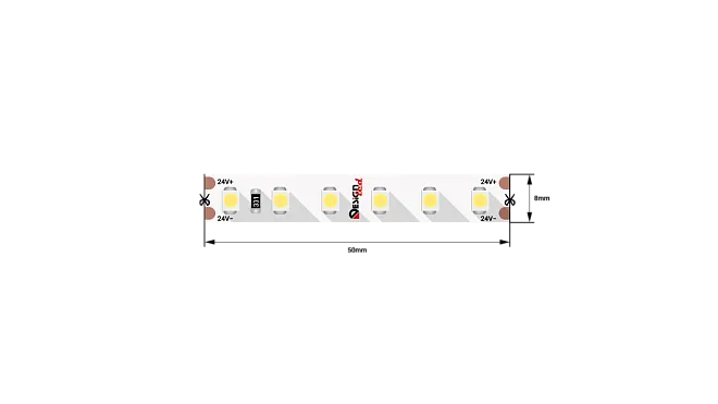 Светодиодная лента LUX, 3528, 120 LED/м, 9,6 Вт/м, 24В, IP33, Теплый белый (3000K) SWG DSG3120-24-WW3-33 Светодиодная лента LUX, 3528, 120 LED/м, 9,6 Вт/м, 24В, IP33, Теплый белый (3000K) SWG DSG3120-24-WW3-33