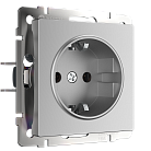 розетка с заземлением и шторками Werkel W1171106 Встраиваемые механизмы серебряные a050891