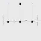 Реечный, рядный светильник SUNSHINE LONG 5 плафонов. Цвет черный Lampatron 1665-2716