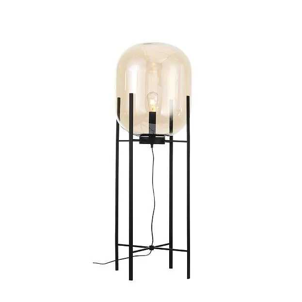 Торшер Черный/Коньячный E27 1*40W (из 2-х коробок) ST Luce SL1050.525.01 BURASCA