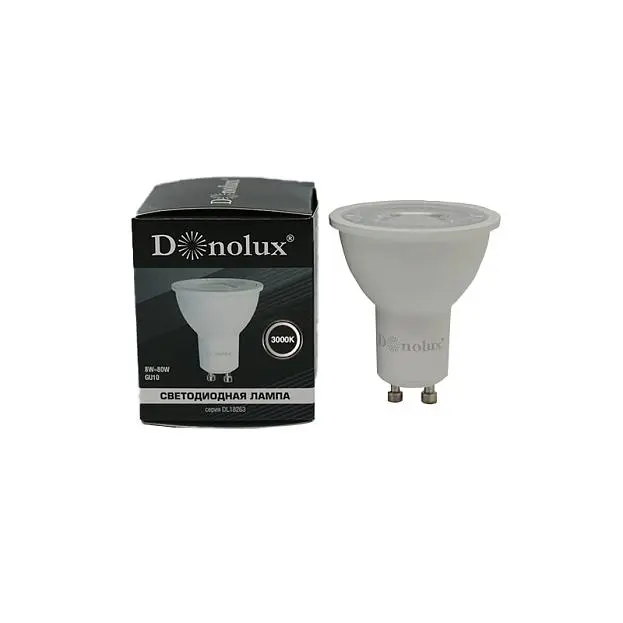 Светодиодная лампа Donolux DL18263W8GU10 8Вт, GU10,3000K, 750Лм Светодиодная лампа Donolux DL18263W8GU10 8Вт, GU10,3000K, 750Лм