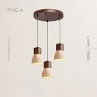 Готовая комбинация светильников MELIUS TRIO Тип A. Темное дерево. Диск Lampatron 7400-20441