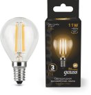 Лампа Gauss 105801111 E14 11W 2700К прозрачная Filament Globe