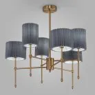 Потолочная люстра с тканевыми абажурами Eurosvet 60162/6 латунь Notturno a065665