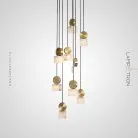 Готовая комбинация светильников BRIXEN 7 подвесов. Цвет крепления золото. Lampatron 2396-4976