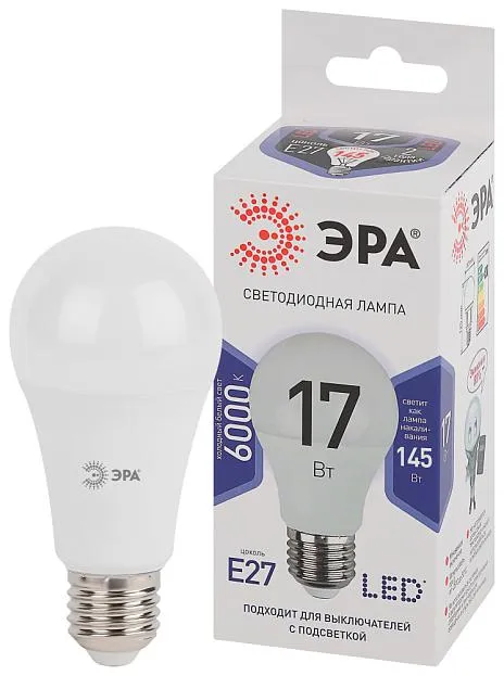 Лампочка светодиодная ЭРА LED A60-17W-860-E27