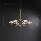 Люстра NICOL 6 ламп. Цвет Бронза + Красный Lampatron 5243-13371
