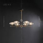 Люстра NICOL 6 ламп. Цвет Бронза + Красный Lampatron 5243-13371