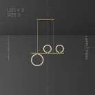 Реечный, рядный светильник PHILIPPA 3 лампы. Размер S Lampatron philippa-3-s 6596-18018