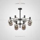 Люстра AIDA 12 плафонов (2 уровня). Цвет каркаса черный. Lampatron 2883-6881