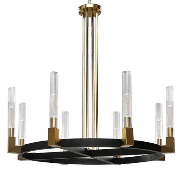 Люстра на штанге RH CANELLE Round Chandelier Brass and bronze ImperiumLoft 156211-22 40.2939-2
