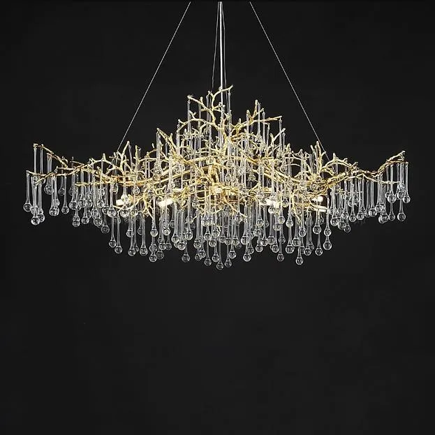 Подвесная люстра WATERDROPS WIDE D120 Gold ImperiumLoft 310694-01 f-waterdrops-wide01