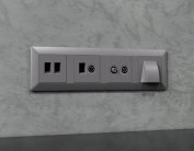 Лицевая панель ALFA (Сталь матовый) для TV двойной розетки Volt AP5133 QUANT