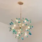 Люстра AGATE 8 12 ламп. Оттенки синего. Lampatron agate-8-12 1555-6869