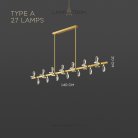 Реечный, рядный светильник GLORIOLE SPIN LINE Тип A. 27 LED. Lampatron gloriole-spin-line-a-27 9127-25985