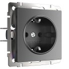 Розетка с заземлением и шторками (графит матовый) werkel W1171164 a063104