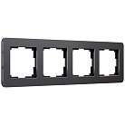 Рамка на 4 поста Werkel W0042608 Platinum черный алюминий a059219