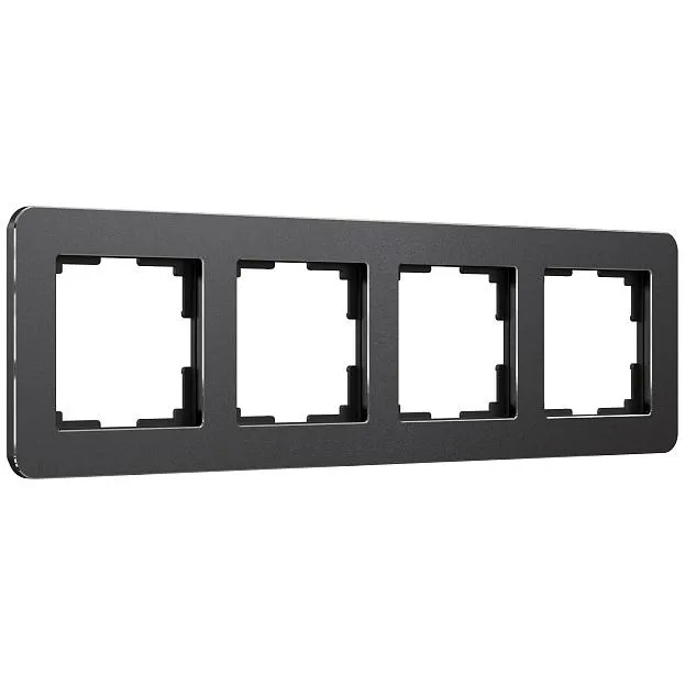 Рамка на 4 поста Werkel W0042608 Platinum черный алюминий a059219