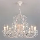 Подвесная люстра Eurosvet 3305/12 белый с золотом/прозрачный хрусталь Strotskis Alda 00000063410