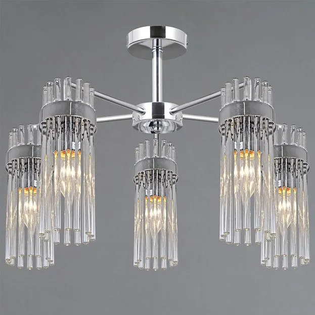 Потолочная люстра ILLUMICO IL0761-5CSQ-25 CR GENOA Потолочная люстра ILLUMICO IL0761-5CSQ-25 CR GENOA