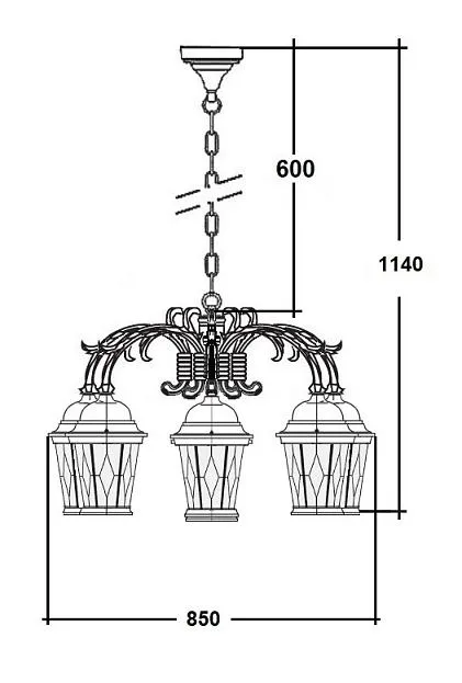Уличный светильник подвесной Oasis Light 91470M/6/16 Gw ромб ASTORIA 2M