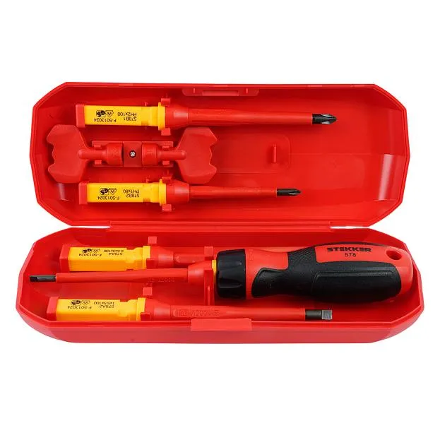 Отвертка VDE со сменными битами до 1000В 8 предметов Stekker 50409 STLS005