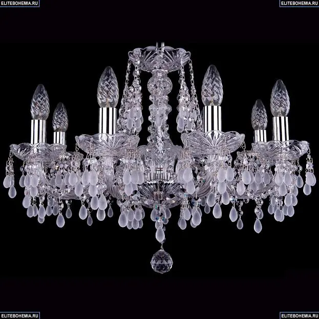 Хрустальная подвесная люстра Bohemia Ivele Crystal 1410/8/195/Ni/V0300 Хрустальная подвесная люстра Bohemia Ivele Crystal 1410/8/195/Ni/V0300
