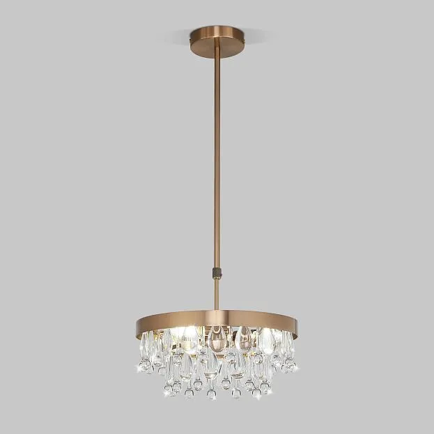 Подвесная люстра с хрусталем Eurosvet 60165/3 латунь a065755 Sophie